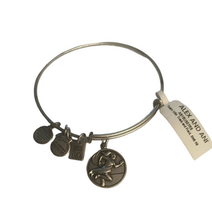 Alex and Ani Silver Track & Field Charm Bangle Bracelet
